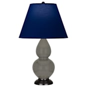 Robert Abbey Small Double Gourd 23" Tall Vase Table Lamp with Navy Fabric Shade and Bronze Base Ash