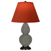 Robert Abbey Small Double Gourd 23" Tall Vase Table Lamp with Tangerine Fabric Shade and Bronze Base Ash