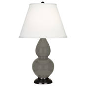 Robert Abbey Small Double Gourd 23" Tall Vase Table Lamp with Dupioni Silk Shade and Bronze Base Ash