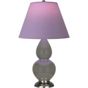 Robert Abbey Small Double Gourd 23" Tall Vase Table Lamp with Lavender Fabric Shade and Silver Base Ash