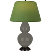 Robert Abbey Double Gourd 31" Tall Vase Table Lamp with Tea Green Fabric Shade and Bronze Base Ash