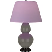 Robert Abbey Double Gourd 31" Tall Vase Table Lamp with Lavender Fabric Shade and Bronze Base Ash