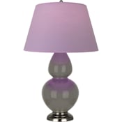 Robert Abbey Double Gourd 31" Tall Vase Table Lamp with Lavender Fabric Shade and Silver Base Ash