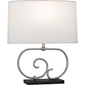 Robert Abbey Chloe 23" Tall Buffet Table Lamp with Pearl Fabric Shade Dark Antique Nickel / Matte Black