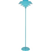 Robert Abbey Pierce 60" Tall Torchiere Floor Lamp with Perforated Metal Shade Egg Blue Gloss