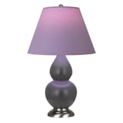 Robert Abbey Matte Small Double Gourd 23" Tall Vase Table Lamp with Lavender Fabric Shade and Silver Base Matte Ash