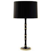 Robert Abbey Kane 31" Tall Buffet Table Lamp with Black Paper Shade Obsidian / Modern Brass
