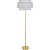 Robert Abbey Decker 63" Tall Torchiere Floor Lamp with Tiered Pearl Fabric Shade Modern Brass