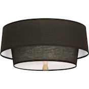 Robert Abbey Decker 2 Light 17" Wide Flush Mount Ceiling Fixture with Raven Black Tiered Shade Modern Brass