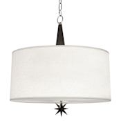 Robert Abbey Cosmos 3 Light 22" Wide Pendant with White Fabric Shade Deep Patina Bronze / Antique Silver