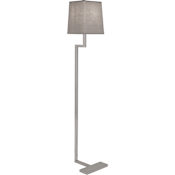 Robert Abbey Doughnut 49" Tall Arc Floor Lamp with Gray Fabric Shade Antique Silver