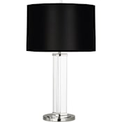 Robert Abbey Fineas 29" Tall Buffet Table Lamp with Black Paper Shade Polished Nickel