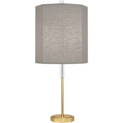 Robert Abbey Kate 33" Tall Buffet Table Lamp with Gray Fabric Shade Modern Brass / Lucite Crystal