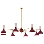 Robert Abbey Clare 8 Light 57" Wide Chandelier Brass / Sugar Plum / Rose Water