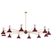 Robert Abbey Clare 12 Light 76" Wide Chandelier Brass / Sugar Plum / Rose Water