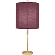 Robert Abbey Kate 33" Tall Buffet Table Lamp with Burgundy Fabric Shade Modern Brass / Lucite Crystal