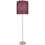 Robert Abbey Kate 66" Tall Torchiere Floor Lamp with Burgundy Fabric Shade Polished Nickel / Lucite Crystal