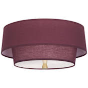 Robert Abbey Decker 2 Light 17" Wide Flush Mount Ceiling Fixture with Tiered Burgundy Fabric Shade Modern Brass
