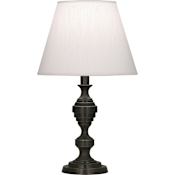 Robert Abbey Arthur 19" Tall Buffet Table Lamp with Pearl Fabric Shade Deep Patina Bronze