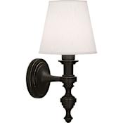 Robert Abbey Arthur 15" Tall Wall Sconce with Pearl Fabric Shade Deep Patina Bronze