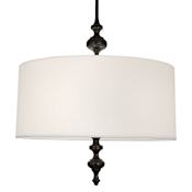 Robert Abbey Arthur 3 Light 27" Wide Pendant with Fabric Shade Deep Patina Bronze
