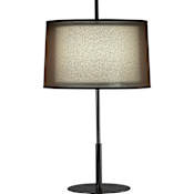 Robert Abbey Saturnia 30" Tall Buffet Table Lamp with Transparent Fabric Outer And Ascot White Inner Shade Deep Patina Bronze