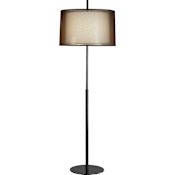Robert Abbey Saturnia 64" Tall Torchiere Floor Lamp with Transparent Fabric Outer And Ascot White Inner Shade Deep Patina Bronze