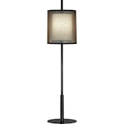 Robert Abbey Saturnia 33" Tall Buffet Table Lamp with Transparent Fabric Outer And Ascot White Inner Shade Deep Patina Bronze