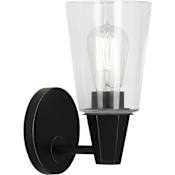 Robert Abbey Wheatley 10" Tall Bathroom Sconce with Clear Glass Shade Deep Patina Bronze