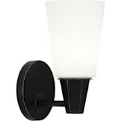 Robert Abbey Wheatley 10" Tall Bathroom Sconce with Frosted Glass Shade Deep Patina Bronze