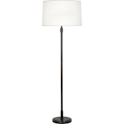 Robert Abbey Bandit 61" Tall Torchiere Floor Lamp with Linen Shade Deep Patina Bronze