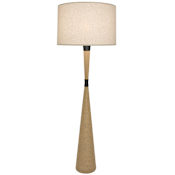 Robert Abbey Hatteras 61" Tall Torchiere Floor Lamp with Open Weave, Heather Linen Shade Natural Rope / Deep Patina Bronze