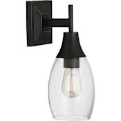 Robert Abbey Grace 13" Tall Bathroom Sconce with Clear Glass Shade Deep Patina Bronze