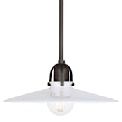 Robert Abbey Rico Espinet Arial 16" Wide Pendant with White Glass Shade Deep Patina Bronze
