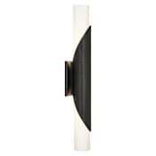 Robert Abbey Michael Berman Brut 2 Light 25" Tall Wall Sconce with Frosted Glass Shade Deep Patina Bronze