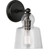 Robert Abbey Albert 11" Tall LED Wall Sconce with Clear Glass Shade Deep Patina Bronze
