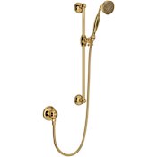 Rohl Spa Shower 1.8 GPM Single Function Hand Shower Package - Includes Slide Bar, Hose, and Wall Supply Italian Brass