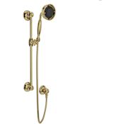 Rohl Spa Shower 1.8 GPM Multi Function Hand Shower Package - Includes Slide Bar, Hose, and Wall Supply Unlacquered Brass (Living Finish)