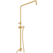 Rohl Italian Country Bath Swiveling Retrofit Shower with Slide Bar, Shower Arm, and Hose Italian Brass
