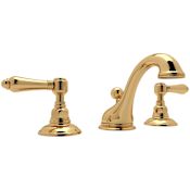 Rohl Acqui 1.2 GPM Widespread Bathroom Faucet with Pop-Up Drain Assembly Italian Brass