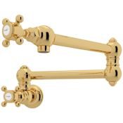 Rohl Acqui 1.5 GPM Wall Mounted Single Hole Pot Filler Italian Brass