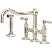 Rohl Acqui 1.5 GPM Bridge Kitchen Faucet - Includes Side Spray Satin Nickel