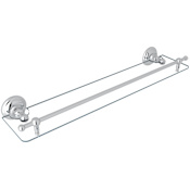 Rohl Acqui 24" Brass and Glass Bathroom Shelf Polished Chrome