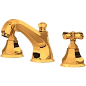 Rohl Palladian 1.2 GPM Widespread Bathroom Faucet with Pop-Up Drain Assembly Italian Brass