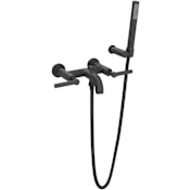 Rohl Lombardia Wall Mounted Tub Filler with Built-In Diverter - Includes Hand Shower Matte Black
