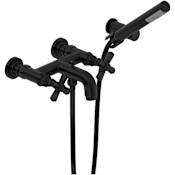 Rohl San Giovanni Wall Mounted Tub Filler with Built-In Diverter - Includes Hand Shower Matte Black