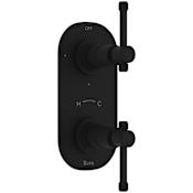 Rohl Campo 5 Function Thermostatic Valve Trim Only with Double Lever Handle and Integrated Diverter - Less Rough In Matte Black