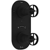 Rohl Campo 5 Function Thermostatic Valve Trim Only with Double Wheel Handle and Integrated Diverter - Less Rough In Matte Black