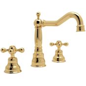 Rohl Arcana 1.2 GPM Widespread Bathroom Faucet with Pop-Up Drain Assembly Italian Brass