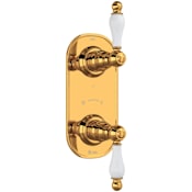 Rohl Arcana 5 Function Thermostatic Valve Trim Only with Double Lever Handle and Integrated Diverter - Less Rough In Italian Brass